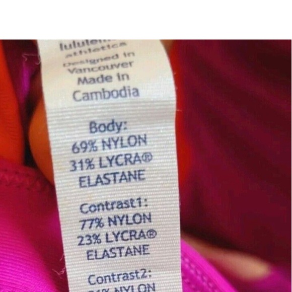 Lululemon Kanto Catch Me Bra Kanto Stripe Pink and Orange Size 6 - Picture 5 of 5